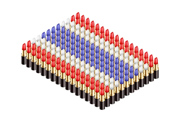Isometrischer Lippenstift Thailändische Nationalflagge Form Konzept Design Illustration Isoliert Auf — Stockvektor