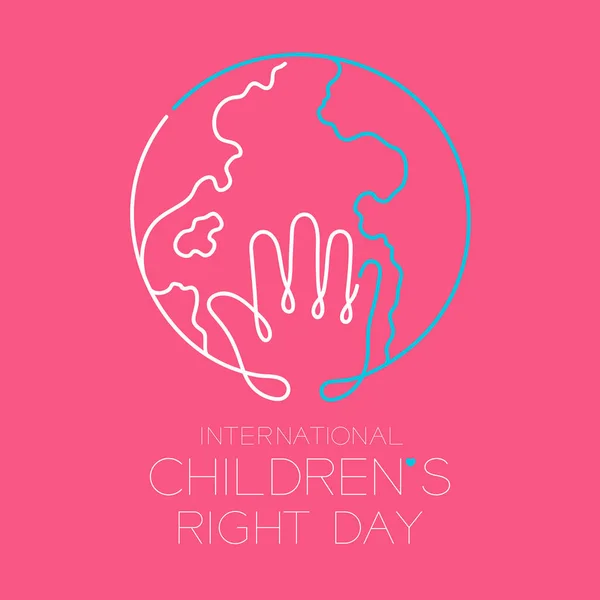 International Children's Right Day logo icon outline stroke set, hand and world design illustration isolated on white background with copy space, vector eps10
