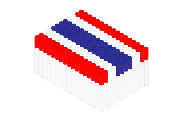 Izometryczne Papierosa Wierszu Flaga Narodowa Tajlandii Kształt Koncepcja Projekt Ilustracja — Wektor stockowy