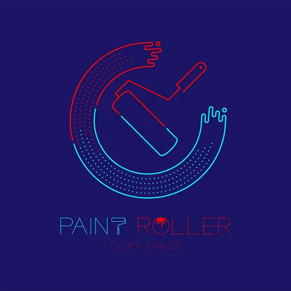 Rouleau Peinture Cercle Cadre Logo Icône Contour Course Jeu Tableau — Image vectorielle