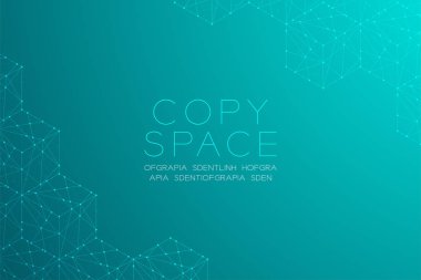 Küp kutusu izometrik desen illüstrasyon izole kopya alanı ile mavi yeşil degrade arka plan üzerinde nokta anahattı kontur tasarım