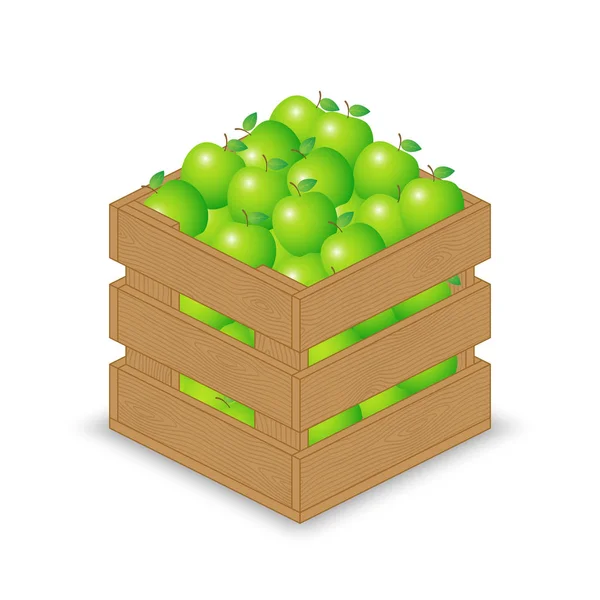 Πράσινο Μήλο Ξύλινο Καφάσι — Διανυσματικό Αρχείο