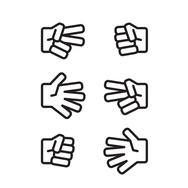 Rock Paper Scissors Black White Icon — Stock Vector