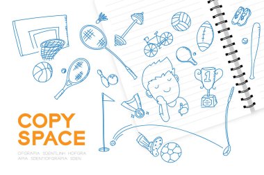 Defter çocuk çocuk ile el çizim seti, hayal gelecek işgal 