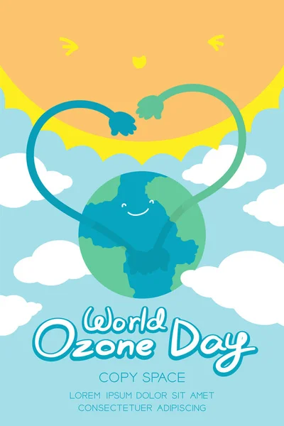 Всемирный День Озона Сентября Вертикальный Набор Баннер Глобальное Потепление Концепция — стоковый вектор