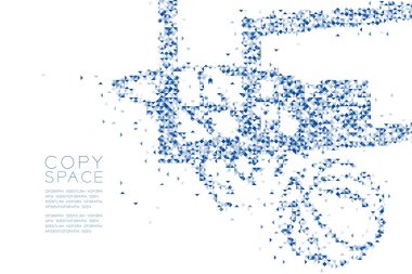 Soyut geometrik Çokgen kare kutu ve üçgen desen basketbol Hoop çekim Şekil, Sport konsept tasarım mavi renk illüstrasyon izole kopya alanı, vektör eps 10 beyaz zemin üzerine