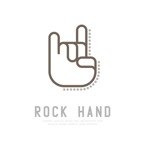 Rock Hand Finger Dot Shadow Logo Icon Sign Language Concept — Stock Vector