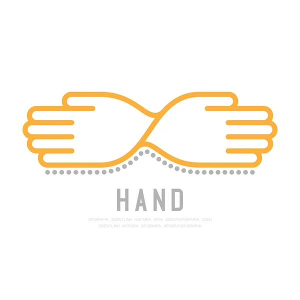 Twist Hand Finger Dot Shadow Logo Icon Sign Language Concept — Stock Vector