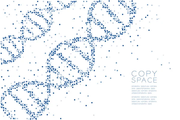 Abstrakt Geometrisk Cirkel Mönster Dna Punktform Vetenskap Konceptdesign Blå Färg — Stock vektor