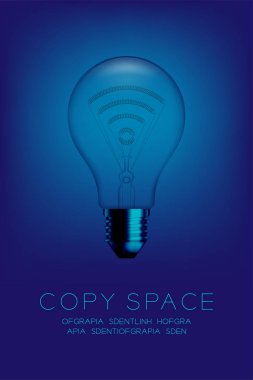 Akkor ampul kapama Wifi simgesi ayarla, konsept tasarım illüstrasyon izole kızdırma mavi degrade arka planda söndürmek enterne