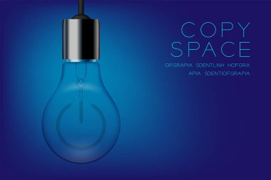 Akkor ampul kapama güç düğmesi simgesi ayarla, sistem konsept tasarım illüstrasyon izole kızdırma mavi degrade arka plan kesmek