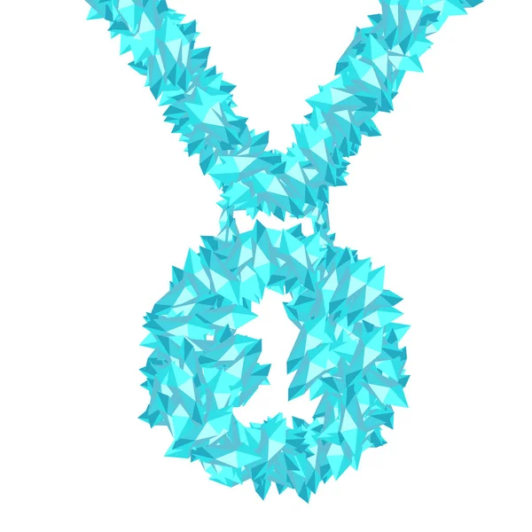 Number One Medal Shape Crystal Diamond Virtual Set Illustration Gemstone — Stock Vector