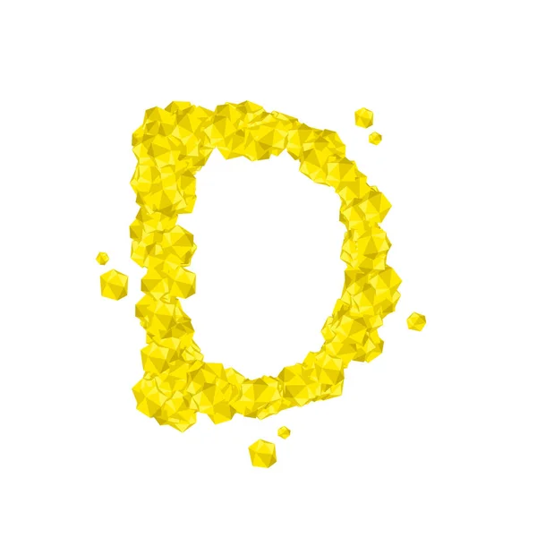 알파벳 크리스탈 다이아몬드 디자인 노란색 Eps 10에 — 스톡 벡터