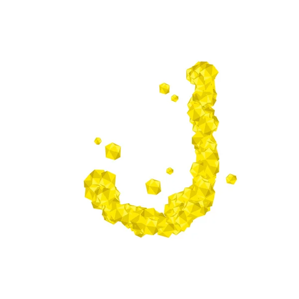 Alphabet Crystal 钻石3D 虚拟集字母 插图宝石概念设计黄色 隔离在白色背景上 Eps — 图库矢量图片