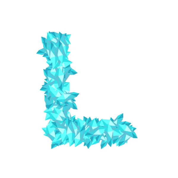 Alfabet Crystal Diamant Virtuele Set Letter Illustratie Gemstone Conceptontwerp Blauwe — Stockvector