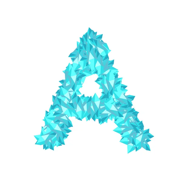 Alfabet Crystal Diamond Virtuele Set Brief Illustratie Gemstone Concept Ontwerp — Stockvector