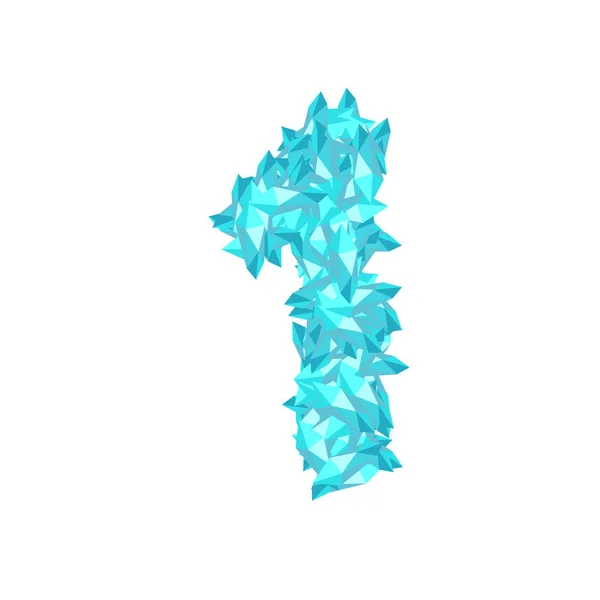 Letter Number One Alphabet Crystal Diamond Virtual Set Illustration Gemstone — Stock Vector