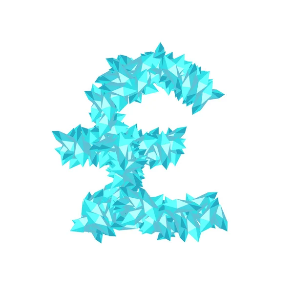 Алфавіту Кристал Diamond Віртуальний Набір Валюти Gbp Фунтах Стерлінгів Символ — стоковий вектор