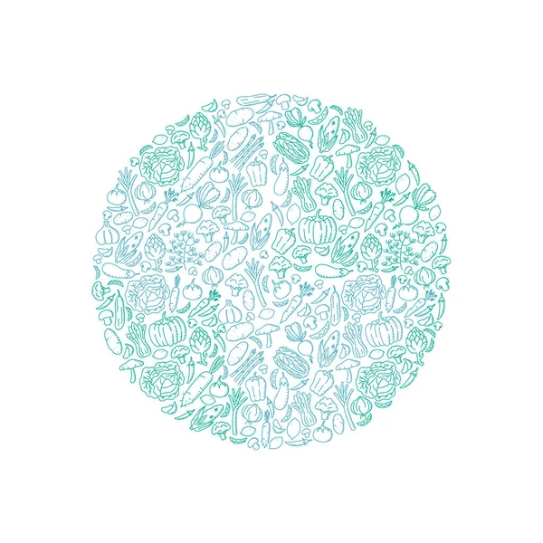 Dünya şekli sebze desen set illüstrasyon çocuklar beyaz arka plan üzerinde vektör eps 10 izole çizim konsept tasarımı yeşil ve mavi renk, el