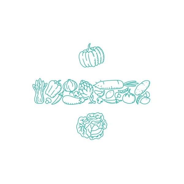 Splittrade Tecken Symbol Vegetabiliska Mönster Set Illustration Barn Hand Ritning — Stock vektor