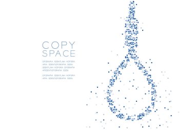 Soyut geometrik Meydanı kutusu piksel deseni hayvan kement tuzak şekli, iş risk kavramı mavi renk tasarlamak kopya alanı, vektör eps 10 beyaz zemin üzerine