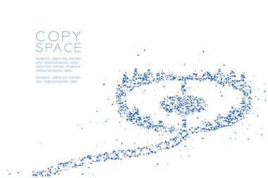 Soyut geometrik düşük Çokgen kare kutu piksel ve üçgen desen hayvan tuzağı şekli, iş risk kavramı mavi renk tasarlamak kopya alanı, vektör eps 10 beyaz zemin üzerine