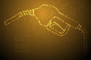 Geometrik daire nokta piksel deseni Gaz memesi şeklini abstract, izole kahverengi degrade arka plan kopya alanı, vektör eps 10 ile enerji kavram altın renk tasarlamak ulaşım