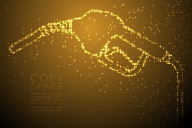 Parlak yıldız deseni Gaz memesi Şekil abstract, izole kahverengi degrade arka plan kopya alanı, vektör eps 10 ile enerji kavram altın renk tasarlamak ulaşım