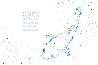 Soyut geometrik Meydanı kutusu piksel deseni sazan veya Koi balık şekil, renk illüstrasyon kopya alanı, vektör eps 10 beyaz zemin üzerine mavi su ve deniz yaşamı konsept tasarımı