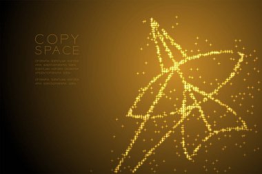 Soyut parlak yıldız deseni Chula uçurtma şekil, Özgürlük kavramı tasarım altın rengi illüstrasyon izole kahverengi degrade arka plan kopya alanı, vektör eps 10 ile
