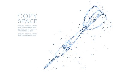 Soyut geometrik daire nokta piksel deseni dart tahtası oyun şekli, iş başarı kavramı mavi renk tasarlamak kopya alanı, vektör eps 10 beyaz zemin üzerine