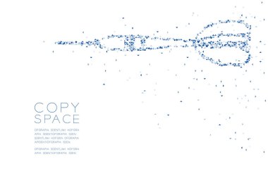 Soyut geometrik düşük Çokgen kare kutu piksel ve üçgen desen dart tahtası oyun şekli, iş başarı kavramı mavi renk tasarlamak kopya alanı, vektör eps 10 beyaz zemin üzerine