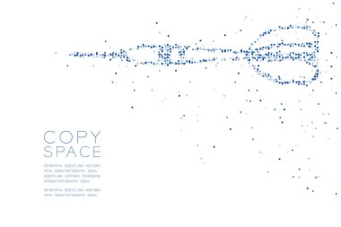 Soyut geometrik daire nokta piksel deseni dart tahtası oyun şekli, iş başarı kavramı mavi renk tasarlamak kopya alanı, vektör eps 10 beyaz zemin üzerine