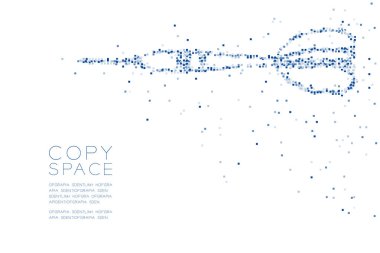 Soyut geometrik Meydanı kutusu piksel deseni dart tahtası oyun şekli, iş başarı kavramı mavi renk tasarlamak kopya alanı, vektör eps 10 beyaz zemin üzerine