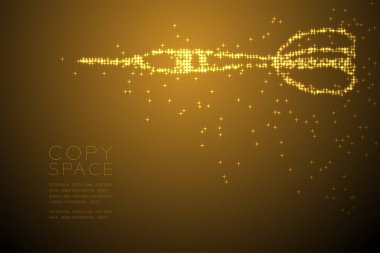 Soyut parlak yıldız deseni dart tahtası oyun şekli, iş başarı kavramı tasarım altın renk illüstrasyon izole kahverengi degrade arka plan kopya alanı, vektör eps 10 ile