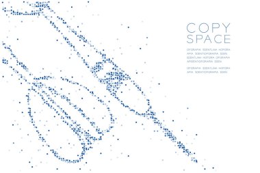 Soyut geometrik daire nokta piksel deseni dart tahtası oyun şekli, iş başarı kavramı mavi renk tasarlamak kopya alanı, vektör eps 10 beyaz zemin üzerine
