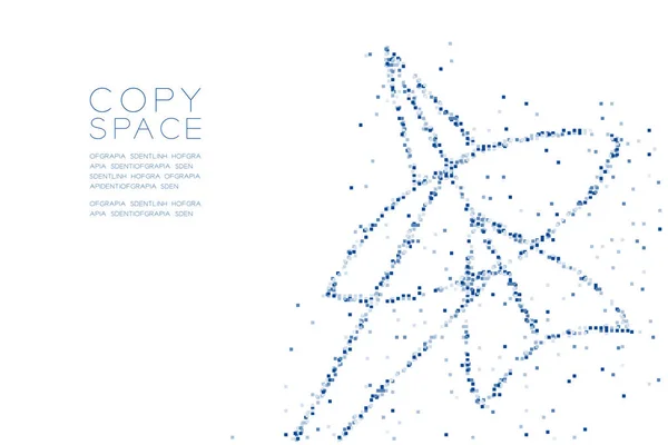 抽象几何方块框像素图案 Chula Kite 自由概念设计蓝色插图在白色背景上的复制空间 Eps — 图库矢量图片