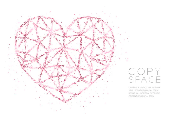 Icono Del Corazón Cuadro Cuadrado Geométrico Abstracto Patrón Píxeles San — Archivo Imágenes Vectoriales