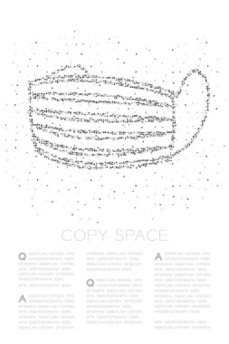 Toz işareti veya partikül solunum soyut geometrik Meydanı kutusu piksel deseni, kirliliği Pm 2.5 kavramı siyah renk illüstrasyon izole kopya alanı, vektör eps 10 beyaz zemin üzerine