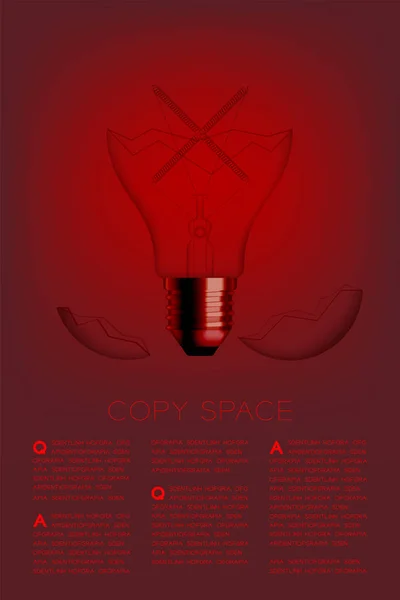 Cross sign shape broken Incandescent light bulb switch off set Wrong idea concept, illustration isolated glow in red gradient background, with copy space vector eps 10