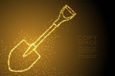 Soyut parlak bokeh yıldız modeli Spade şekil, çizim alanı ile kahverengi degrade illüstrasyon izole kavramı tasarım altın renk tasarlamak vektör EPS 10