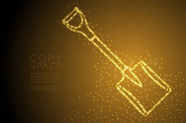 Soyut parlak bokeh yıldız modeli kürek şekli, çizim alanı ile kahverengi degrade illüstrasyon izole kavramı tasarım altın renk tasarlamak vektör EPS 10