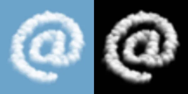 Στο σημάδι και το σύμβολο του νέφους ή του καπνού, η εικόνα του σχεδιασμού της τεχνολογίας του Διαδικτύου απομονώθηκε στο φόντο του μπλε ουρανού, με μάσκα αδιαφάνειας, διάνυσμα EPS 10 — Διανυσματικό Αρχείο