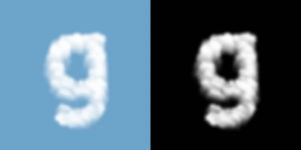 Ábécé kisbetűs g betű, felhő vagy füst minta, átlátszó illusztráció elszigetelt lebegés a kék ég háttér, a homály maszk, vektor EPS 10 — Stock Vector