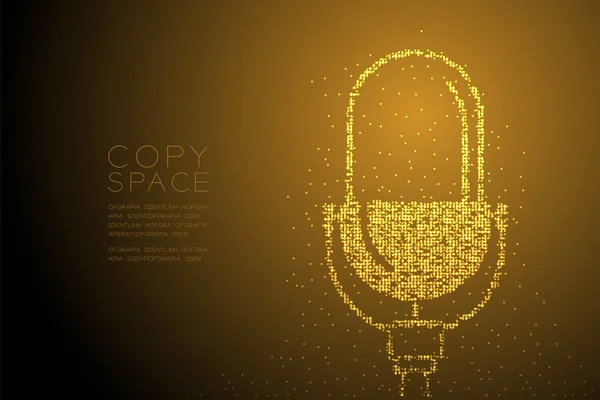 Soyut geometrik bokeh daire nokta piksel deseni Retro mikrofon, müzik malzeme renk girdap illüstrasyon izole kavramı siyah renkli sanat tasarım zemin, vektör EPS 10