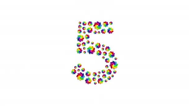 Алфавит Установить Буква Число Обратный Отсчет Девяти Нуля Шаблон Бумаги — стоковое видео