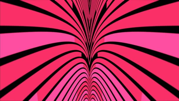 Línea Cruve Abstracta Movimiento Color Rosa Sobre Fondo Oscuro Animación — Vídeo de stock