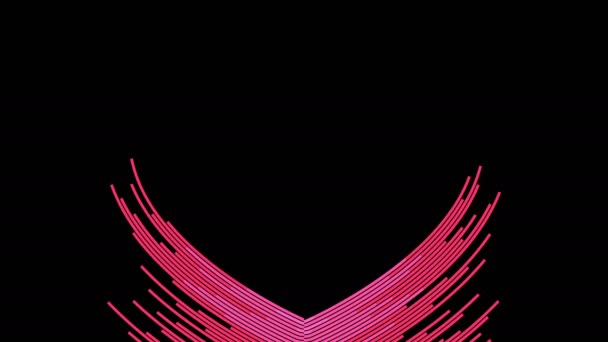 Абстрактна Кривава Лінія Форма Серця Рухомий Рожевий Колір Темному Тлі — стокове відео