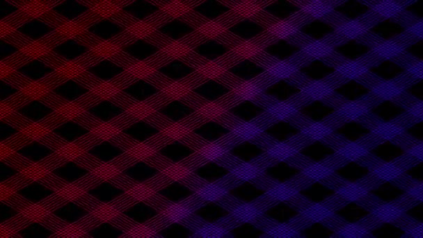 Éclairage carré isométrique virtuel 3D de ligne abstraite en mouvement, transfert de données numériques de réseau de technologie Blockchain, lumineux sur fond noir animation en boucle sans couture 4K avec canal alpha mat 