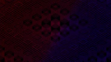 Soyut çizgi 3d sanal izometrik kare aydınlatma hareketli, Blockchain teknoloji ağı dijital veri aktarımı, siyah arka plan üzerinde parlayan kesintisiz döngü animasyon 4k mat alfa kanal ile